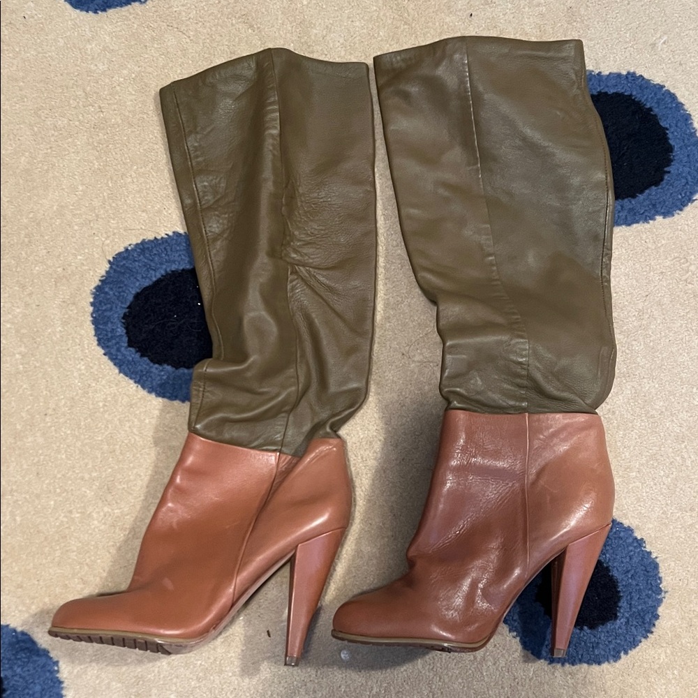Charles David Two-Tone Heeled Boots